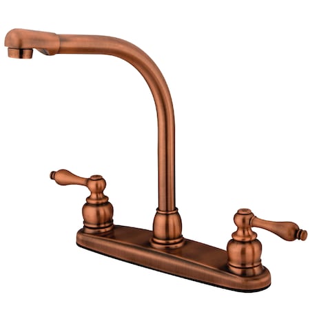 Kingston Brass Victorian Centerset Kitchen Faucet, Antique Copper KB716ALLS